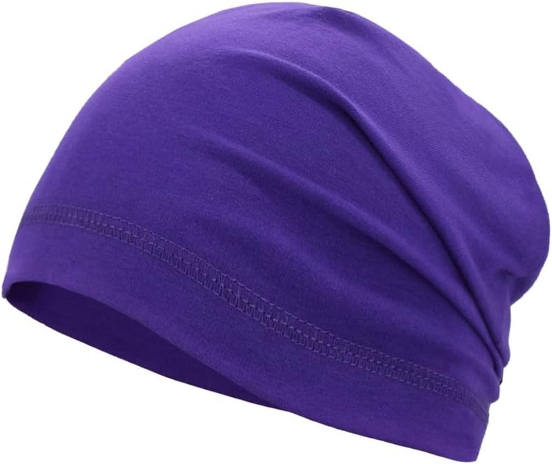 SRLLBBY Lightweight Cotton Beanie, Breathable Thin Sleep Hats, Skull Caps for Running Cycling Hiking Fishing - Image 1